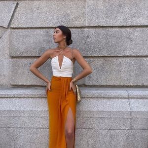 Zara ruched midi skirt